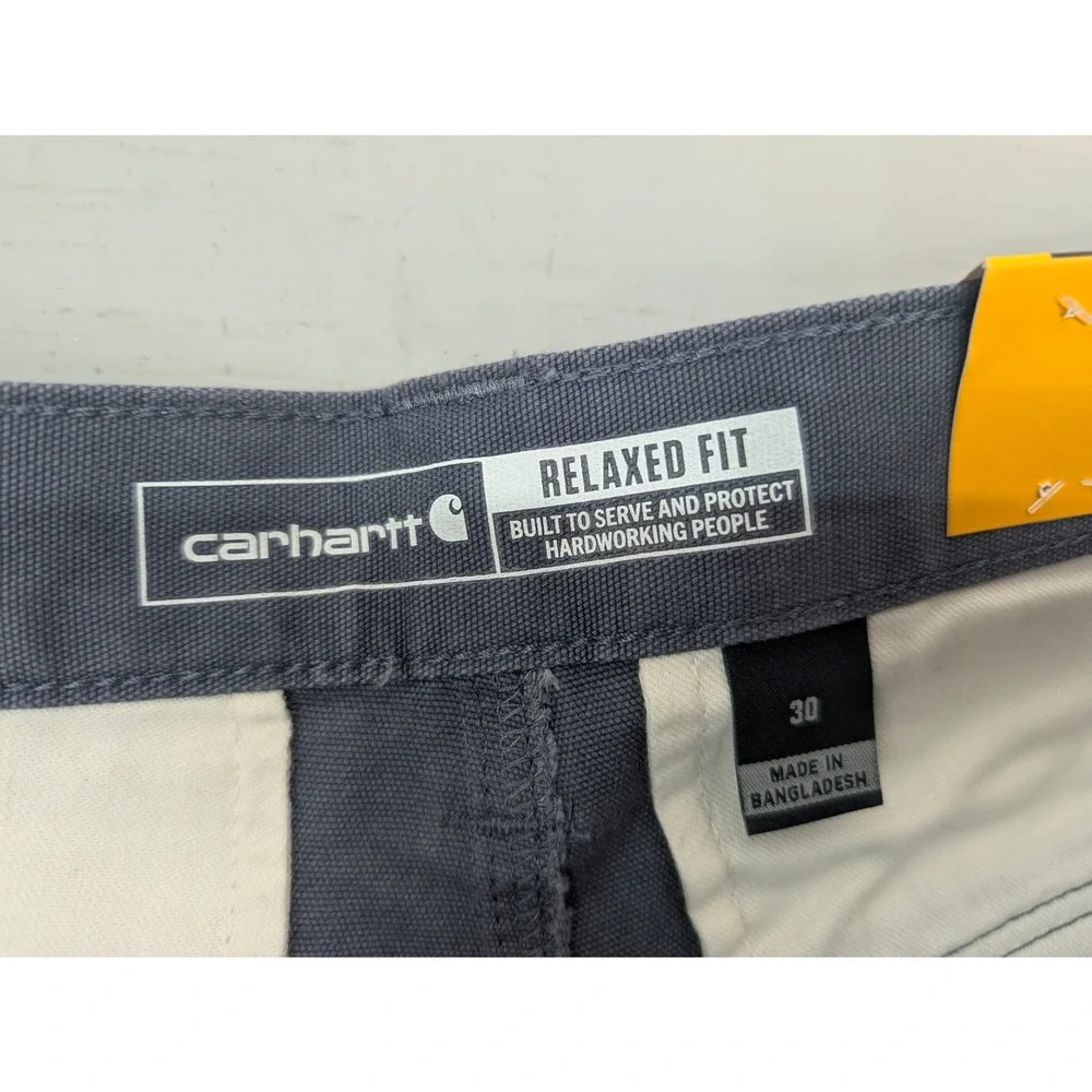 Carhartt Men's Relaxed Fit Rugged Flex Canvas Cargo Work Shorts Size 30 Gray NWT